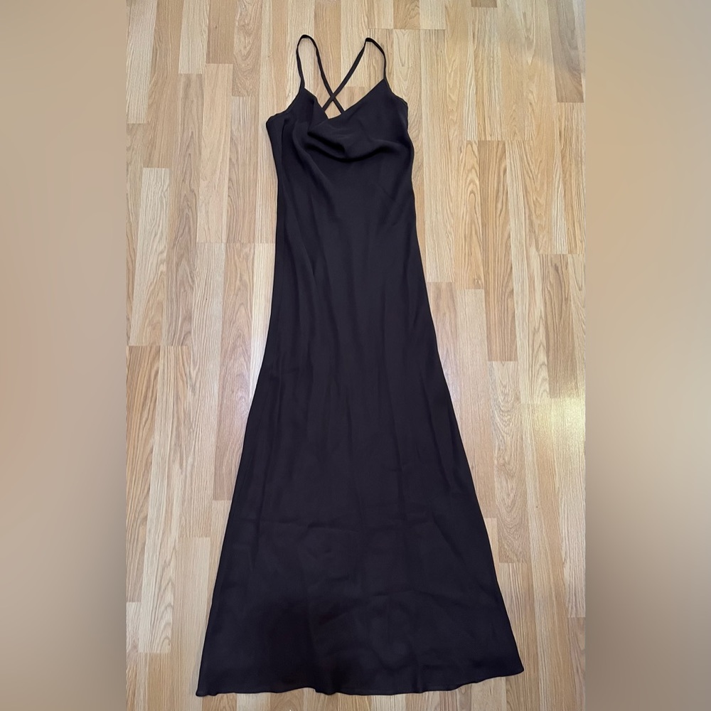 Brown cowl neck long gown